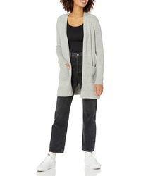 Amazon Essentials Long-sleeve Jersey Stitch Open-front Sweater - Gray