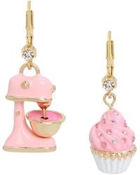 Betsey Johnson - S Cupcake Mismatch Drop Earrings - Lyst