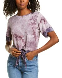 Kylie Womens Double Layer Crop V-Neck Tee Kendall 