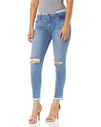 James Jeans Womens Sneaker Straight High Rise Ankle Length Jean in Victory Fray