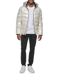 Guess - Holographic Hooded Puffer Jacket - Lyst