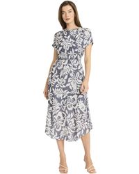 Maggy London - Elastic Waist Midi Dress With Dolman Sleeves-pockets And Asymmetrical Hem-wedding Guest Cocktail - Lyst