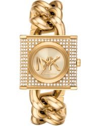 Michael Kors - Mk Mini Lock Pavé-Tone Chain Watch - Lyst