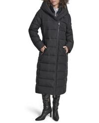 DKNY - Maxi Puffer Coat With Bib And Shawl Collar – Long Quilted Winter - Lyst