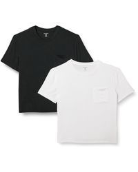 Amazon Essentials - T-Shirt con Tasca Girocollo a iche Corte con vestibilità Comoda in Jersey Donna - Lyst