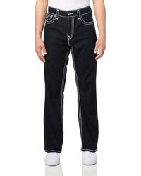 TRUE RELIGION - Billy Marled Lurex Logo Super T Flap 1/2" Jeans - Lyst