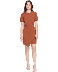 Donna Morgan - Sleek Faux Wrap Dress With Asymmetric Skirt Office Workwear Event Guest Of - Lyst