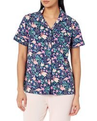 Vera Bradley - Cotton Pajama Short Sleeve Button-up Shirt - Lyst
