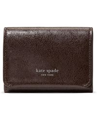 Kate Spade - Halo Glazed Leather Card Case Trifold Wallet - Lyst