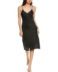 Natori - Ashley Icon Gown W/lace Length 46",black,extra Small - Lyst
