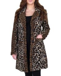 French Connection Banna Faux Fur Long Coat Abrigo de piel sintética para Mujer 