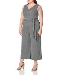 Calvin Klein Cropped Jumpsuit With Tulip Sleeve in Blue | Lyst