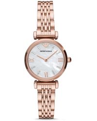 Emporio Armani - Two-hand Rose Gold-tone Stainless Steel Watch - Lyst