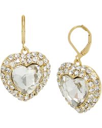 Steve Madden - S Jewelry Stone Heart Drop Earrings - Lyst