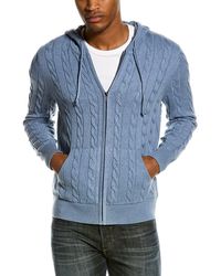 Brooks Brothers - Cotton Cable Knit Full Zip Hoodie Sweater - Lyst