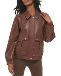 Levi's - Faux Leather Lightweight Dad Bomber Jacket - Lyst
