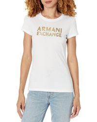 Emporio Armani - A | X Armani Exchange Cotton Jersey Metallic Logo Fitted Tee - Lyst
