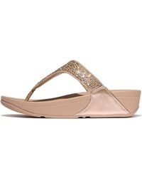 Fitflop - Lulu Crystal-mix Toe-post Sandals Wedge - Lyst
