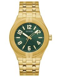 Guess - Uhr Armbanduhr Escape GW0661G2 Edelstahl Gold - Lyst