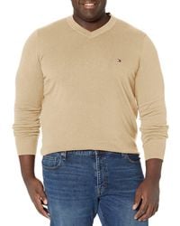 Tommy Hilfiger - Tall Essential Long Sleeve Cotton V-neck Pullover Sweater - Lyst