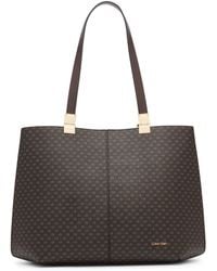 【レディース】  Granite Logo Tote バッグ Calvin Klein Granite Logo Tote in Black | Lyst
