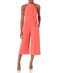 Vince Camuto - Bow Neck Halter Cropped Jumpsuit - Lyst