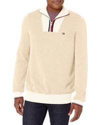 Tommy Hilfiger - Tall Long Sleeve Cotton Stripe Quarter Zip Pullover Sweater - Lyst