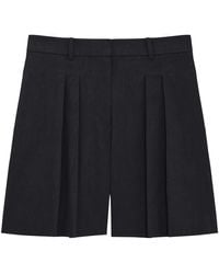 Theory - Linen Pleated Short - Lyst