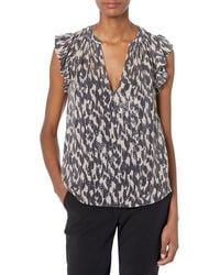 Velvet By Graham & Spencer - Velvet By Graham And Spencer Cambria V Neck Short Sleeve Sequin Blouse - Lyst