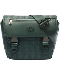 Lacoste Nomogramme Leather Flap Close Bag in Gray for Men | Lyst