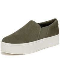 Vince - S Warren Slip On Platform Sneaker Sneaker Olive Smoke Green Suede 7.5 M - Lyst