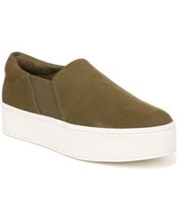 Vince - S Warren Platform Slip On Fashion Sneakers Olive Green Suede 9.5 M - Lyst