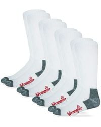 Wrangler Mens Non-binding Boot Work Cotton Cushion Smooth Toe Socks - White