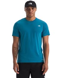 The North Face - Adventure Tee | Lightweight & Stretchy Shirt With Set-in Sleeves & Heat Transfer Logo Dusk Blue - Lyst