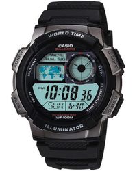 G-Shock - Ae1000w-1bvcf Silver-tone And Black Digital Sport Watch With Black Resin Band - Lyst