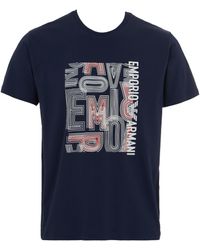 Emporio Armani - Eagle Macro Logo Rundhals-T-Shirt - Lyst