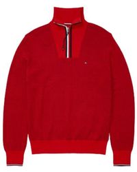 Tommy Hilfiger - Adaptive Quarter Zip Solid Sweater With Zipper Closure - Lyst
