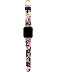 Ted Baker - Black Leather Strap With Pattern For Apple Watch® - Lyst