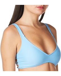 Volcom Simply Solid V Neck Bikini Top - Blue