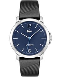 Lacoste - Ottawa 3h Quartz Water-resistant Fashion Watch With Black Leather Strap - Lyst