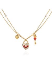 Juicy Couture - Goldtone Heart Charm Necklace For - Lyst