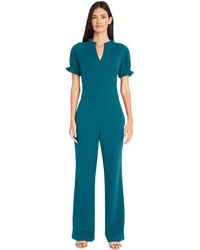 Maggy London - S Stylish Notch Neck Jumpsuit With Ruffle Sleeve Detail | For Dressy - Lyst