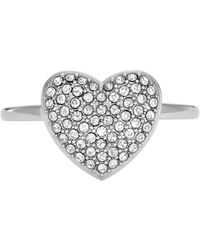 Fossil - Sadie Glitz Heart Stainless Steel Center Focal Ring - Lyst