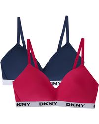 DKNY - Contrast Logo Full Coverage Wireless T-shirt Bra - Lyst