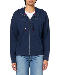 Tommy Hilfiger - Performance Zip-front Fleece Jacket With Hood,navy,s - Lyst