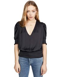 Lynn Sheer Long Sleeve Off Shoulder Print Mesh Peasant Top with Shoulder Overlay