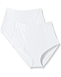 Ellen Tracy Perfect Shape Control Brief With Dot Mesh - White