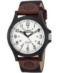 Timex - TW4B08200 Expedition Acadia Black/Brown/White Leather/Nylon Strap Watch - Lyst