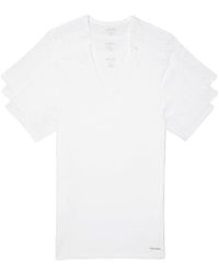 Calvin Klein - Mens 100% Cotton White T-shirt- Short Sleeve Crewneck - Lyst