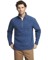 G.H. Bass & Co. Arctic Terrain Long Sleeve 1/4 Zip Fleece Pullover - Blue
